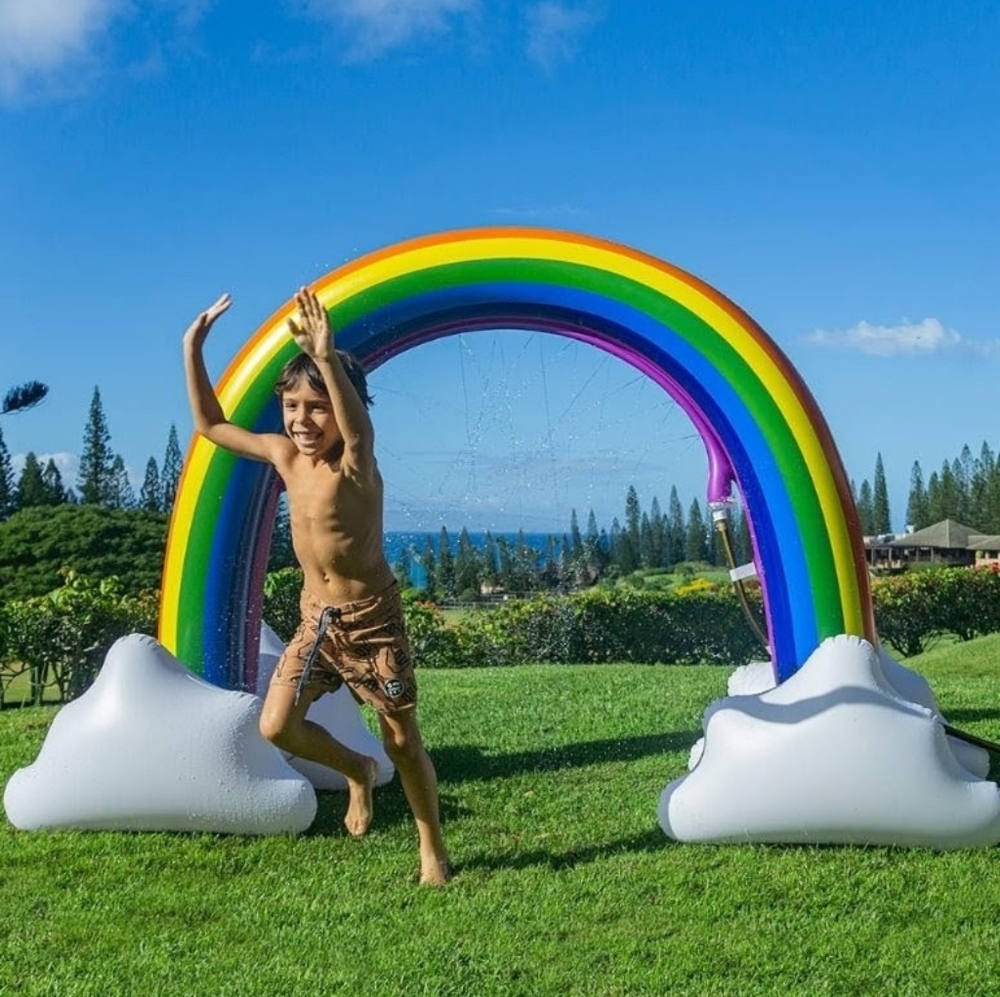 Vibrant Inflatable Rainbow Arch Summer PoolCandy Jumbo Inflatable Sprinkler Toy - Picture 6 of 7